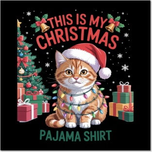 This is My Pajama British Longhair Santa Cat Lovers Posters and Art